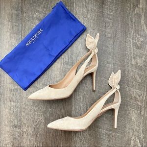 SOLD - Aquazzura Bow Tie Pumps Nude Stiletto 85